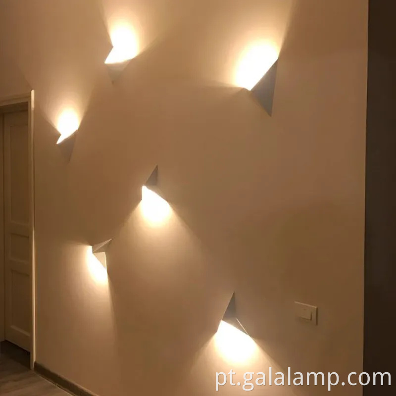 Lâmpadas de parede de triângulo moderno elegantes para casa e café